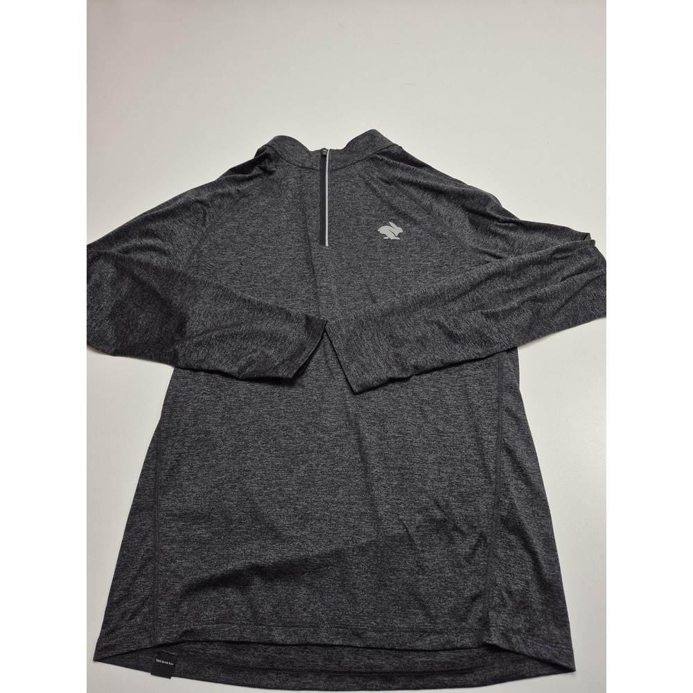 Rabbit Pullover Mens Medium Gray 1/4 Zip Long Sleeve Running Shirt Performance